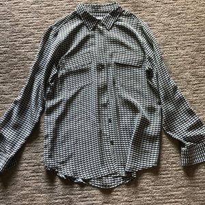 Checkered silk blouse